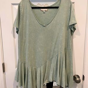 Anthropologie asymmetric peplum shirt